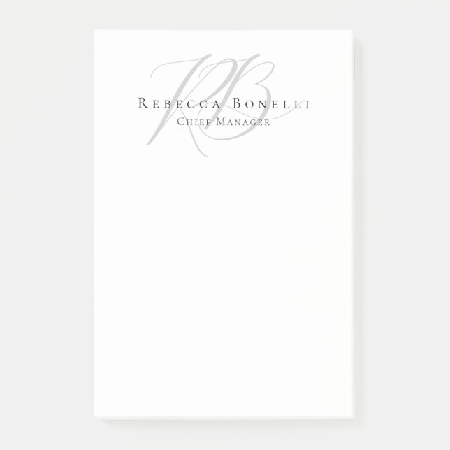 Exklusiver einzigartiger Monogramm-Profilname Post-it Klebezettel (Vorderseite)