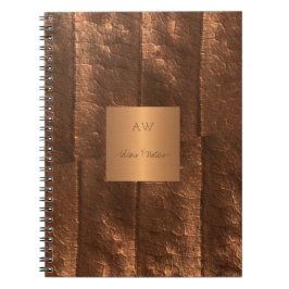 Exklusiver Luxus aus Kupfermetall mit Monogramm Notizblock