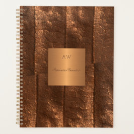 Exklusiver Luxus aus Kupfermetall mit Monogramm Planer