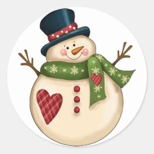 Exklusiver Schneemann-Aufkleber Runder Aufkleber