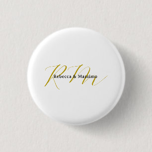 Exklusives einzigartiges Gold-Farben-Monogramm Mod Button