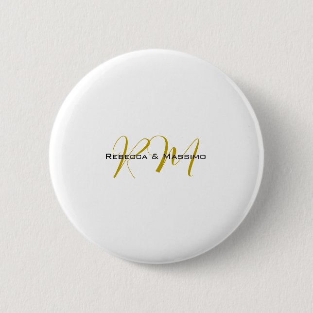 Exklusives einzigartiges Gold-Farben-Monogramm Mod Button (Vorderseite)