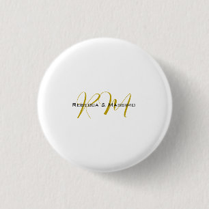 Exklusives einzigartiges Gold-Farben-Monogramm Mod Button