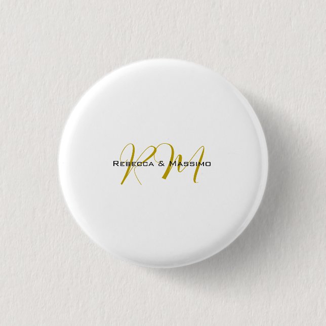Exklusives einzigartiges Gold-Farben-Monogramm Mod Button (Vorderseite)