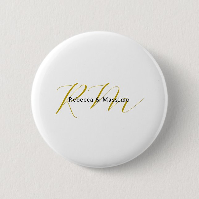 Exklusives einzigartiges Gold-Farben-Monogramm Mod Button (Vorderseite)