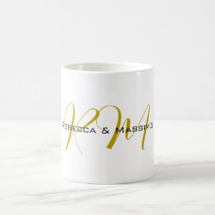 Exklusives einzigartiges Gold-Farben-Monogramm Mod Kaffeetasse