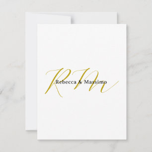 Exklusives einzigartiges Gold-Farben-Monogramm Mod Mitteilungskarte