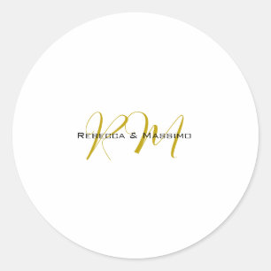 Exklusives einzigartiges Gold-Farben-Monogramm Mod Runder Aufkleber