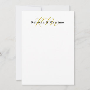Exklusives einzigartiges Gold-Farben-Monogramm Mod Save The Date