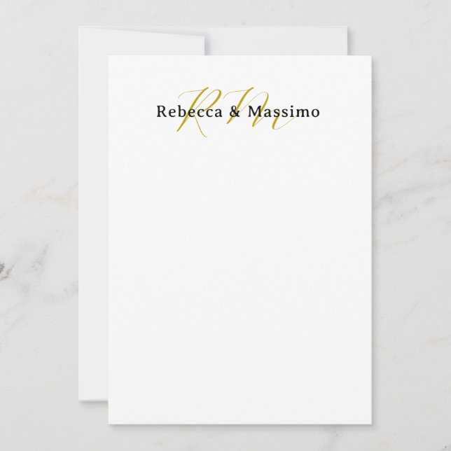 Exklusives einzigartiges Gold-Farben-Monogramm Mod Save The Date (Vorderseite)