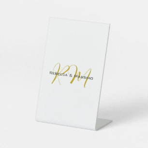 Exklusives einzigartiges Gold-Farben-Monogramm Mod Sockelschild