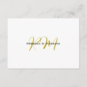 Exklusives einzigartiges goldenes Monogramm modern Begleitkarte