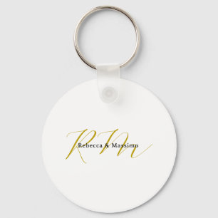 Exklusives einzigartiges Goldfarben-Monogramm mode Schlüsselanhänger