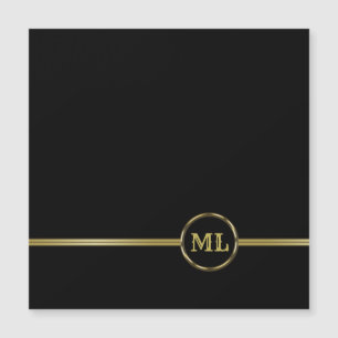 Exklusives goldenes Logo Monogram auf schwarz 3 Ri Magnetkarte