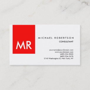 Exklusives Monogramm rot Visitenkarte