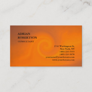 Exklusives spezielles schlichtes orange modernes visitenkarte