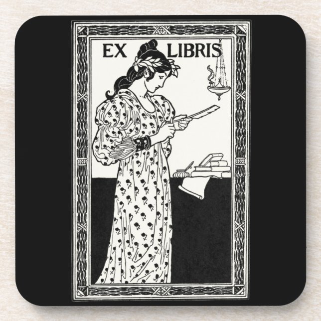 Exlibris im Jugendstil Untersetzer (Vorderseite)