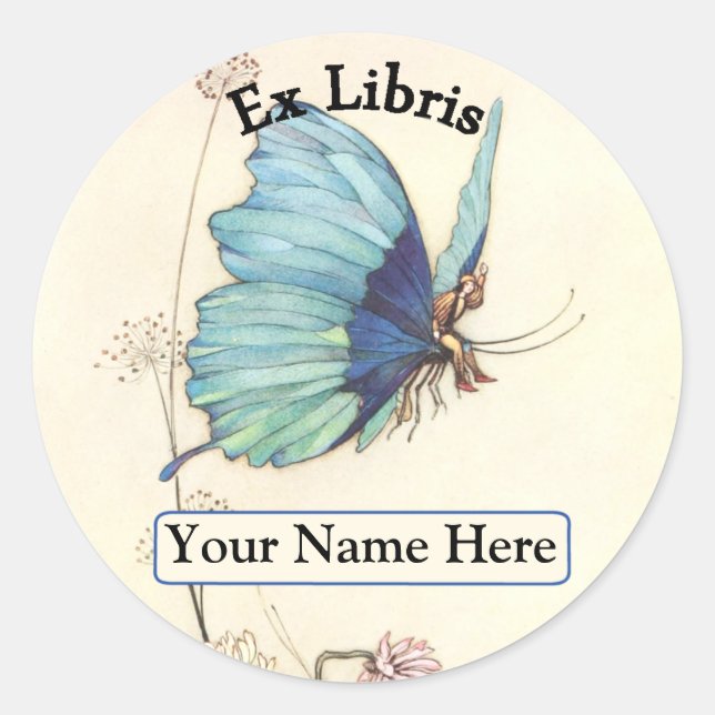 Exlibris Runder Aufkleber (Vorderseite)