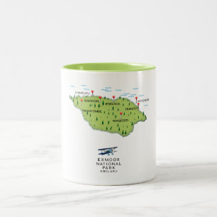 Exmoor National Park Karte Zweifarbige Tasse