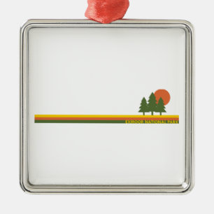 Exmoor National Park Pine Trees Sun Ornament Aus Metall