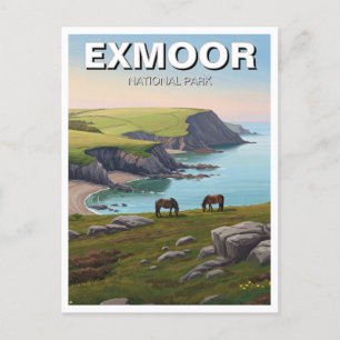 Exmoor National Park Pony Travel Postkarte