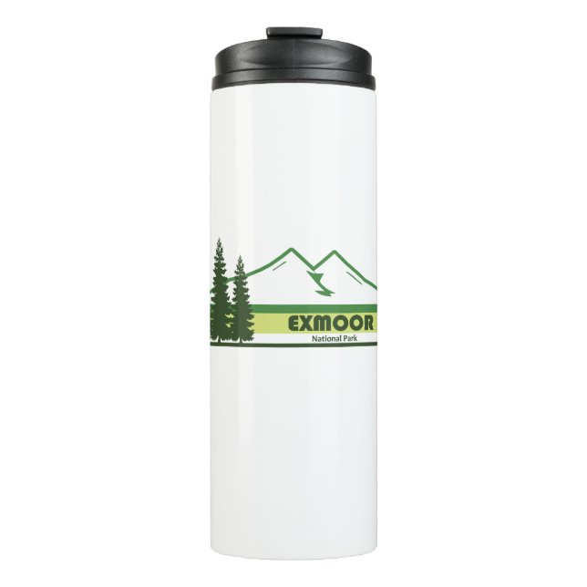 Exmoor Nationalpark Grüne Streifen Thermosbecher (Vorderseite)
