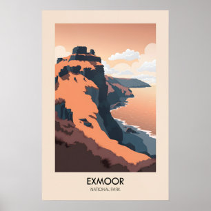 Exmoor Nationalpark modernes Reiseposter Poster