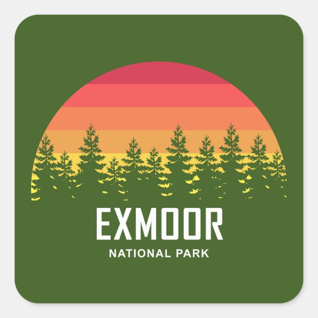 Exmoor-Nationalpark Quadratischer Aufkleber (Vorderseite)