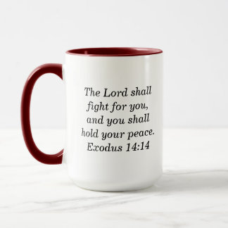 Exodus 14:14 Schrift Marone Zweiton-Kaffeetasse Tasse