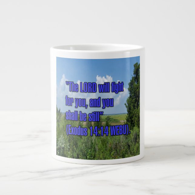 Exodus 14:14 WEBU-Tasse Jumbo-Tasse (Vorderseite)