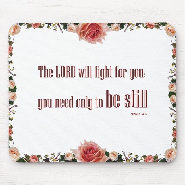 Exodus 14 'Der Herr wird kämpfen' Elegantes Mauspa Mousepad (Vorne)