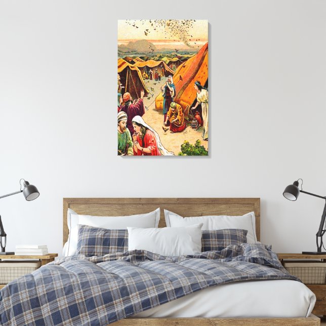 Exodus 16 God singt Quail und Manna Leinwand (Insitu (Schlafzimmer))