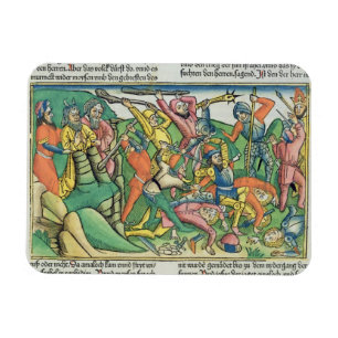 Exodus 17 8-15 Aaron und Hur stützen Moseses Hän Magnet