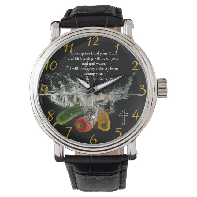 Exodus 23:Christliches Gebet des Glaubens Armbanduhr (Vorderseite)