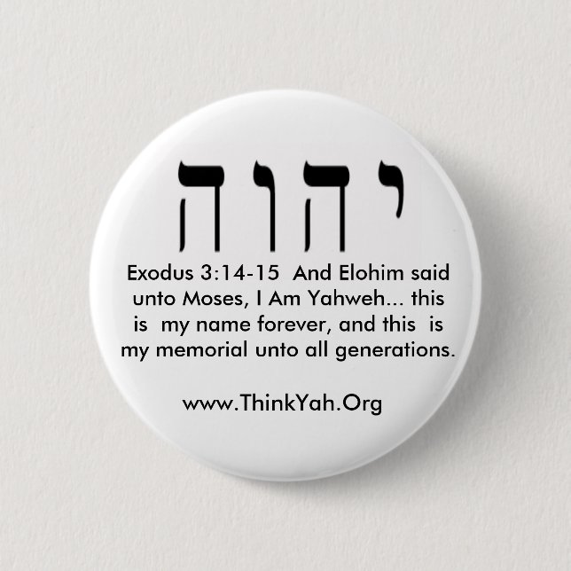 Exodus-3:14 - Knopf 15 Button (Vorderseite)