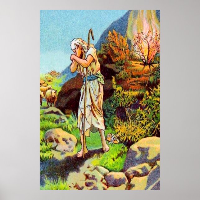 Exodus 3 Gott spricht von einem brennenden Bush-Po Poster (Vorne)