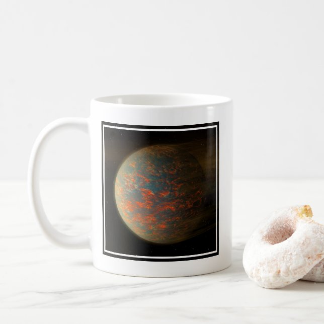 Exoplanet 55 Cancri E und seine geschmolzene Oberf Kaffeetasse (Mit Donut)