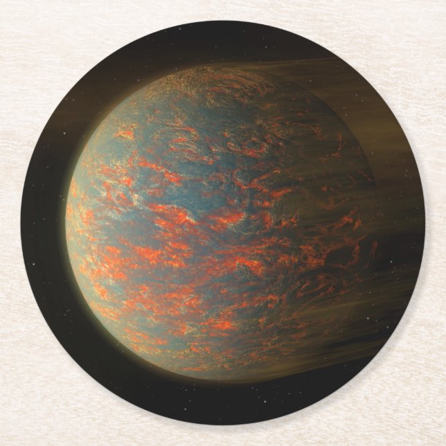 Exoplanet 55 Cancri E und seine geschmolzene Oberf Runder Pappuntersetzer (Vorderseite)