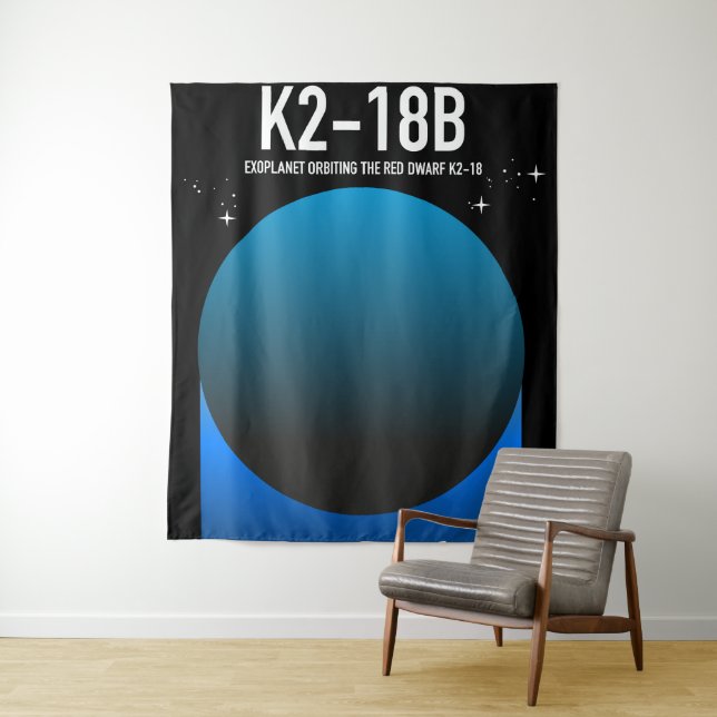 Exoplanet K2-18b Wandteppich (Beispiel)
