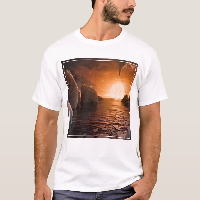 Exoplanet Trappist-1f von der Icy Night Seite. T-Shirt (Vorderseite)