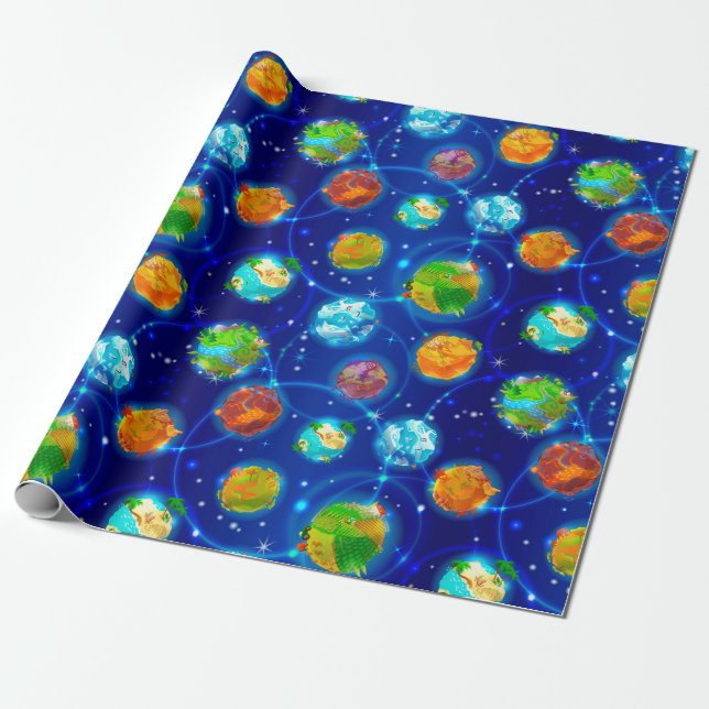 Exoplaneten Geschenkpapier (Ungerollt)