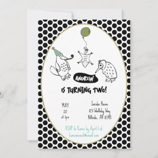 Exotic Australian Animal Kindergeburtstag Einladung