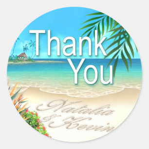 Exotic Beach (frag mir, deine Namen in Sand zu set Runder Aufkleber