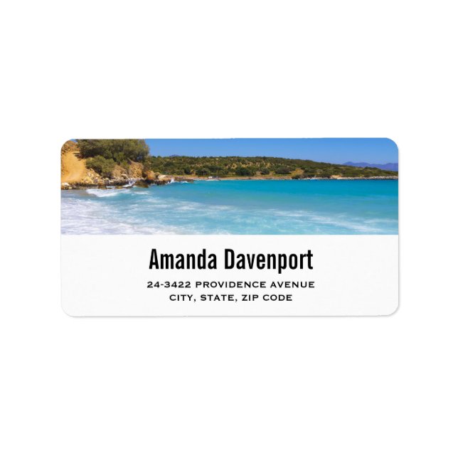 Exotic Beach Tropical Island Paradise Adressaufkleber (Vorne)