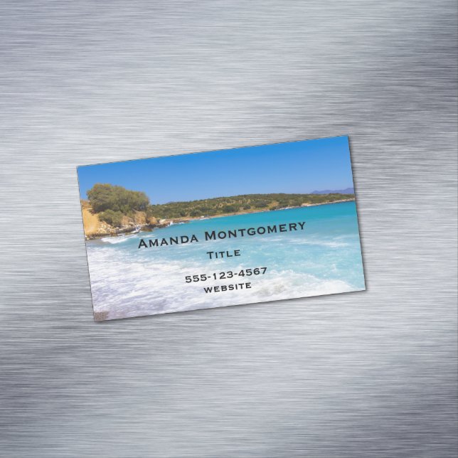 Exotic Beach Tropical Island Paradise Magnetische Visitenkarte (Beispiel)