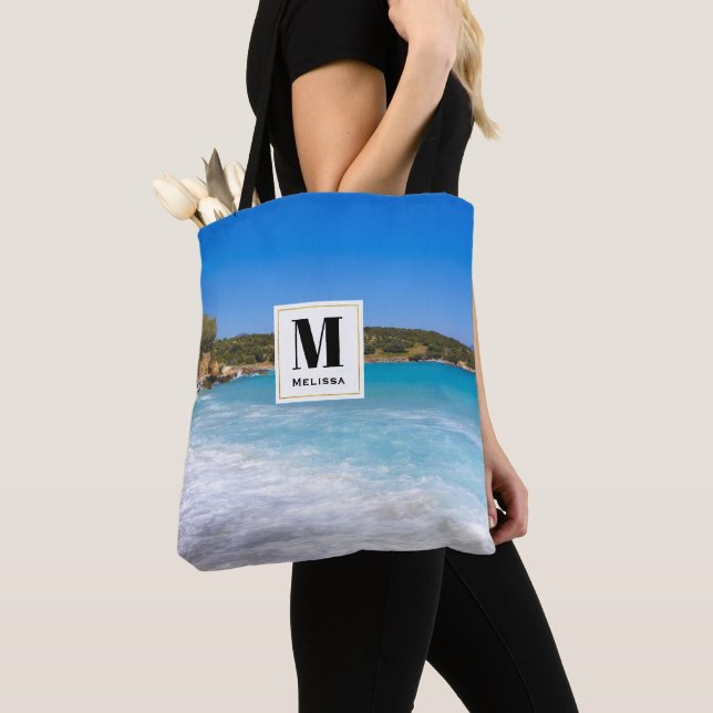 Exotic Beach Tropical Island Paradise Monogram Tasche (Von Nahem)