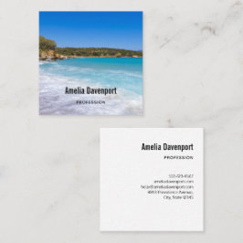 Exotic Beach Tropical Island Paradise Quadratische Visitenkarte