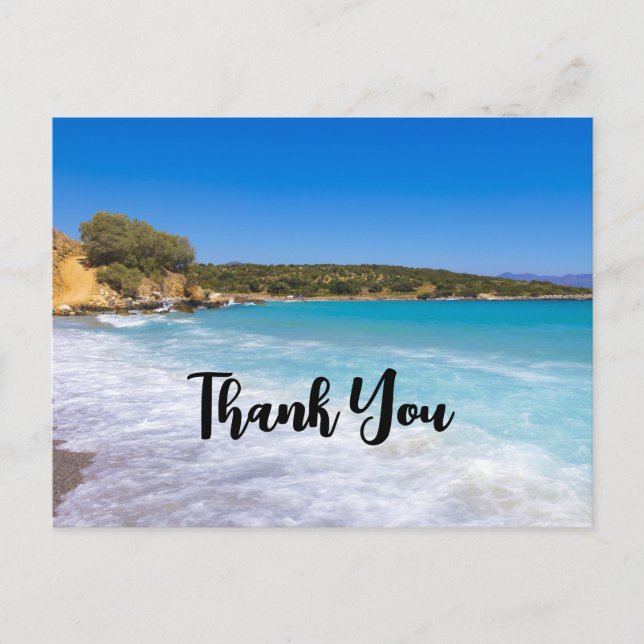 Exotic Beach Tropical Island Paradise Vielen Dank Postkarte (Vorderseite)
