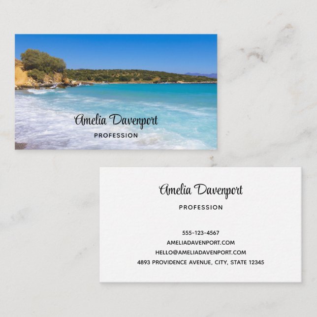 Exotic Beach Tropical Island Paradise Visitenkarte (Vorne/Hinten)