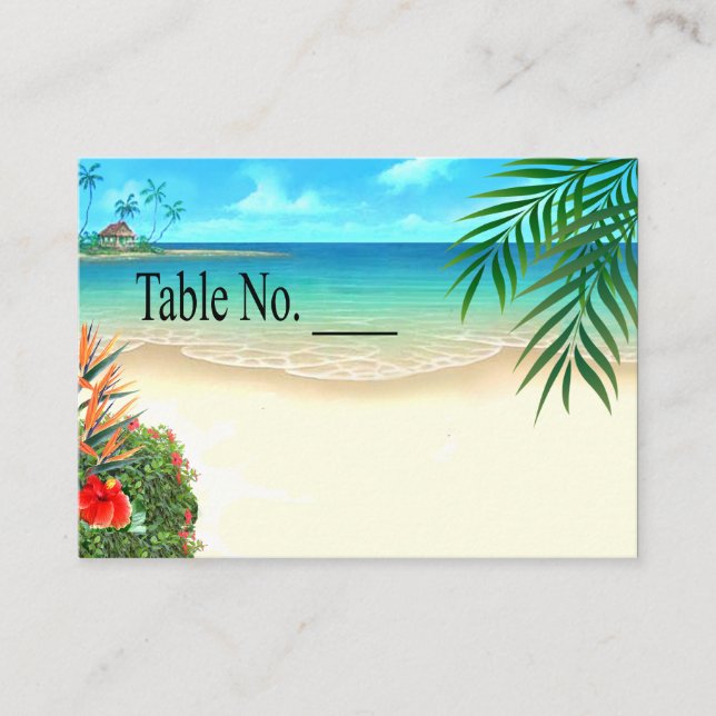 Exotic Beach Tropical Palm Tree Plaçecard Platzkarte (Vorderseite)